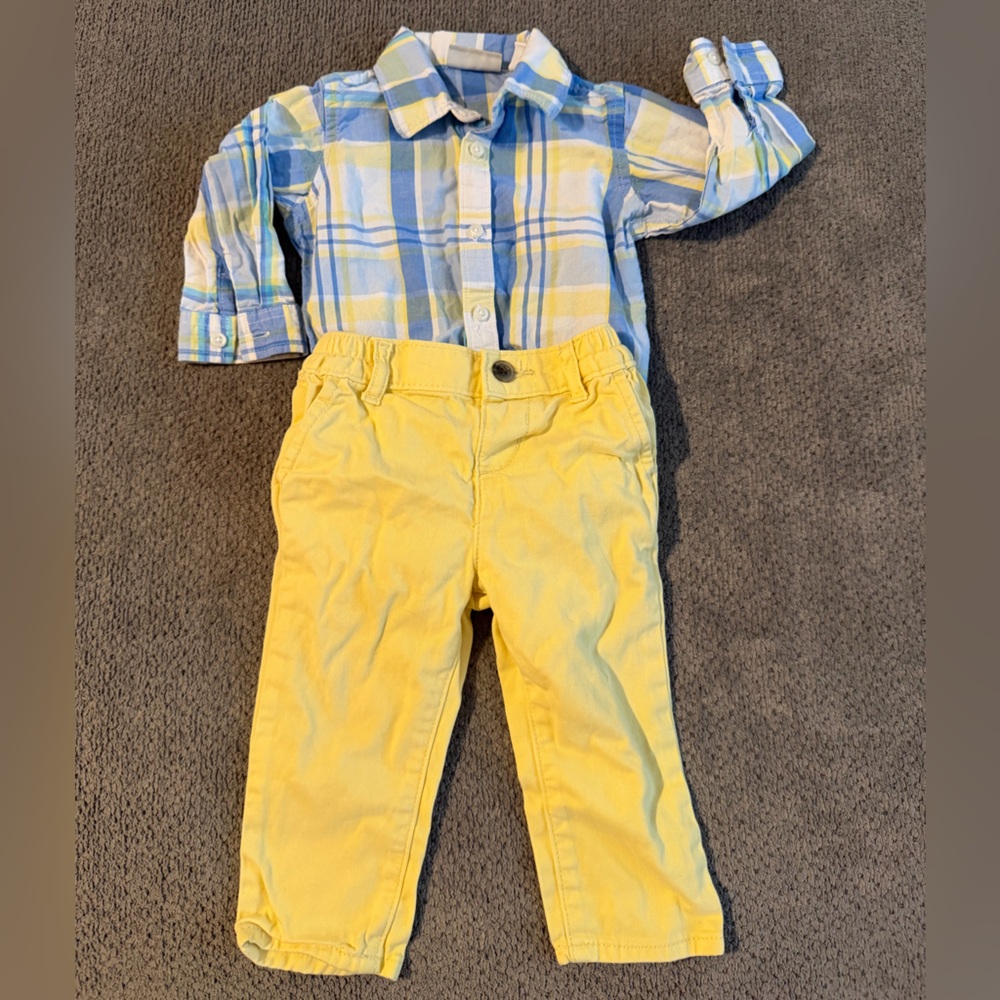 9-12 Month The Children's Place Yellow Casual Pants
